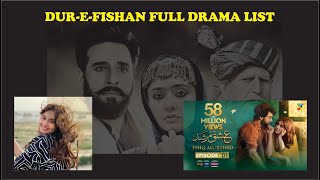 Durr e Fishan Saleem All Dramas List-Durr e Fishan Saleem Dramas-Hit Dramas of Durr e Fishan Saleem