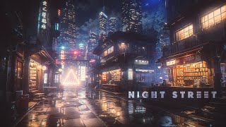 Night Street: Rainy Cyberpunk Ambient [FOCUS-RELAX] Calm Blade Runner Music Vibes