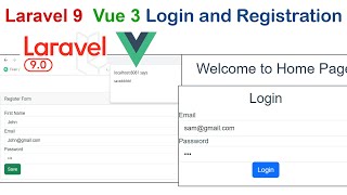 Login Registration Form Restful Api Using Laravel 9 and  Vue 3