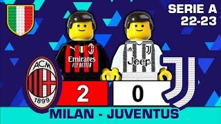 Milan-Juventus 2-0 • Serie A 2022/23 • Gol e Sintesi Milan Juve • All Goals Highlights Lego Football