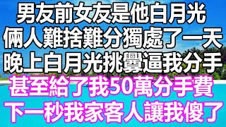 男友前女友是他白月光，倆人難捨難分獨處了一天，晚上白月光挑釁逼我分手，甚至給了我50萬分手費，下一秒我家客人讓我傻了#溫情人生#情感故事#情感#愛情#婚姻#幸福人生#遊戲#故事#pokemon #原神