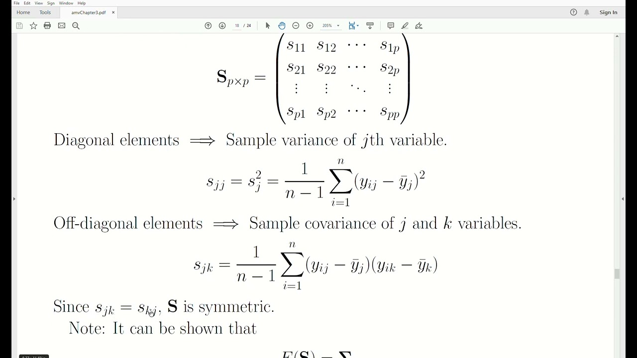 Amv17 - Multivariate Mean Vector And Covariance Matrix - YouTube