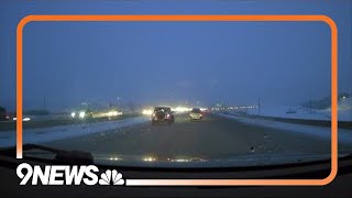 Slick and snowy road conditions Monday morning