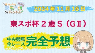 【競馬予想】11月16日中央競馬　東京スポーツ杯2歳Ｓほか　東京・京都・福島　全レース完全予想