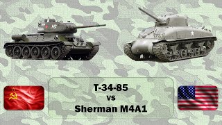 ✅ Т-34-85 (СССР) vs Sherman M4A1 (США). Сравнение средних танков времен Второй мировой войны.