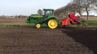 Schukkert Spitten met John Deere 8410T \u0026 Farmax spitter + kongskilde zaaimachine