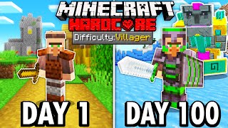 I Survived 100 Days as a VILLAGER in Hardcore Minecraft... Here’s What Happened
