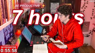 STUDY WITH ME LIVE | 7 HOURS ✨ Harvard Alumnus, Chill Work With Me, Rain Sounds, Pomodoro Timer