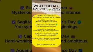 What Holiday Are You?🎄 (According To Your Zodiac Sign) Part 2🌙🎄