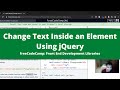 Change Text Inside an Element Using jQuery (jQuery) freeCodeCamp Tutorial