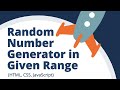 Build Random Number Generator | HTML, CSS and JavaScript Tutorial