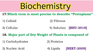 biochemistry mcq with Answers|| Part 1