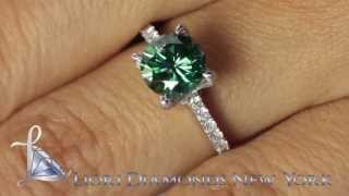 FD-SOLD-053 - 2.47 Carat Fancy Green Diamond Engagement Ring 18k White Gold