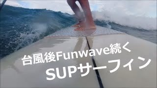 台風後のFunwave続く、SUPサーフィン