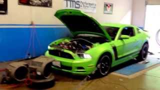 Hellion Twin Turbo 2013 Boss 302 Mustang puts down over 630 rwhp on the dyno at TMS