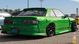 (4k RAW) SR20DET 1991 Nissan 240SX S13 Coupe SLAMMED Drifting at Speedsportz Racing Park