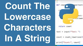 Count The Lowercase Characters In A String | Python Example