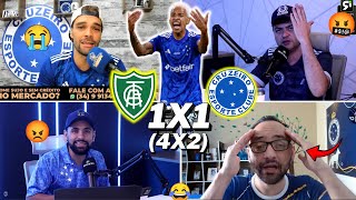 REAÇÕES CRUZEIRENSES ELIMINADOS E TRISTEZA TOTAL AMÉRICA-MG - 1 (4X2) 1 CRUZEIRO