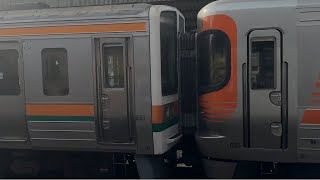 JR東海313系シスS5編成(元ホームライナー車両)+国鉄211系シスLL18編成が東海道線普通列車熱海行きとして新蒲原駅を発車するシーン！