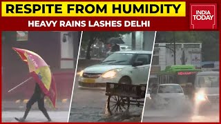 Heavy Rain Lashes Delhi-NCR, Leading To Waterlogged Streets, Traffic Jams