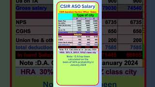 CSIR ASO SALARY || SCIR ASSISTANT SECTION OFFICER SALARY