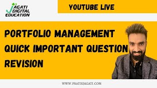 SFM Portfolio Management Question Revision | CA Final | Pratik Jagati