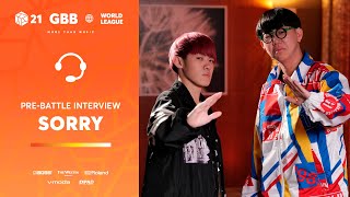 SORRY 🇯🇵 I GRAND BEATBOX BATTLE 2021: WORLD LEAGUE I Pre-Battle Interview