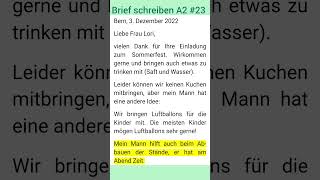 Brief schreiben Deutsch A2 #23 Eine Einladung