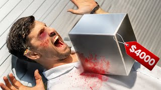 Dropping A $4,000 Metal Cube On Myself For Science!
