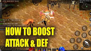 HOW TO BOOST ATTACK AND DEF - MU MONARCH