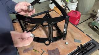 Pressing Swingarm Bearings in 1985 Softail