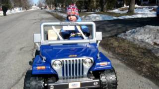 Brendan driving his jeep