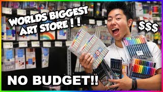 NO BUDGET AT THE ART SUPPLY STORE SHOPPING SPREE + HUGE GIVEAWAY!!