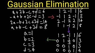 Gaussian Elimination With 4 Variables | Row Echelon Form | Linear Algebra