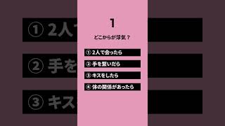 浮気に関する価値観クイズ　みんなはどう思う？　#恋愛 #カップル #恋愛相談