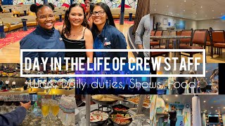 VLOG: DAY IN THE LIFE OF CREW |Work, Shows, Duties, Food, etc