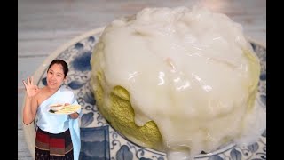 เค้กไม่ง้อเตาอบ ใบเตยหน้านิ่มมะพร้าวอ่อนสูตรนึ่งEP.1 Pandan Steam Cake with Coconut Milk|Krua Maenai