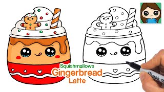 How to Draw a Gingerbread Latte | Squishmallows Christmas