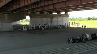 Little League Baseball near Tokyo Japan on Edogawa River Ichikawa Japan