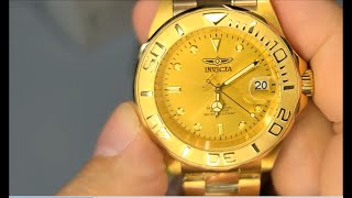 Shoot the Breeze Invicta Watch 13929 Pro Diver Automatic Gold 18k Gold Ion-Plated Stainless Steel
