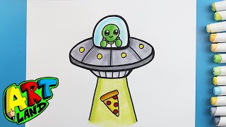 How to Draw an ALIEN SPACESHIP