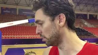 Pau Gasol before the Eurobasket Round of 16 game against Turkey