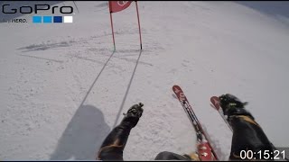 GoPro Ski Racing Giant Slalom GS Training with timeing on atomic skiis
