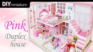 DIY Miniature House love pink duplex house  미니어처 하우스 사랑스러운 핑크 복층집 ミニチュアピンクハウス