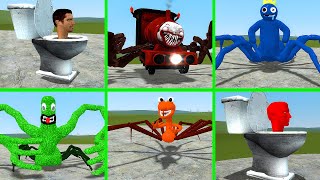 SKIBIDI BOP DOP TOILET DESTRUCTION!! Garry's Mod (Blu Spider, Green Spoder, Orange Spider)