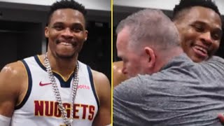 Russell Westbrook Receives DPOTG Chain after the Denver Nuggets Win Over the Mavericks!!