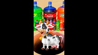 How to make Rainbow Cute Cow, Coca Cola, Chupa Chups, Pepsi and Mentos #experiments #cow #mentos