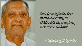 మన ప్రాణాన్ని ఎలా కాపాడుకుంటున్నామో,భగవంతుడి పట్ల విశ్వాసాన్ని అలా పోషించుకోవాలి. - శ్రీ నాన్నగారు