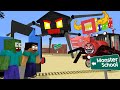 SAVE HEROBRINE & MONSTER SCHOOL(Hell Charles | Rainbow Train Eater | House Head) Minecraft Animation