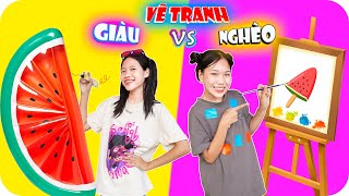 Đại Chiến Vẽ Tranh Nhà Giàu Vs Vẽ Tranh Nhà Nghèo ♥ Min Min TV Minh Khoa